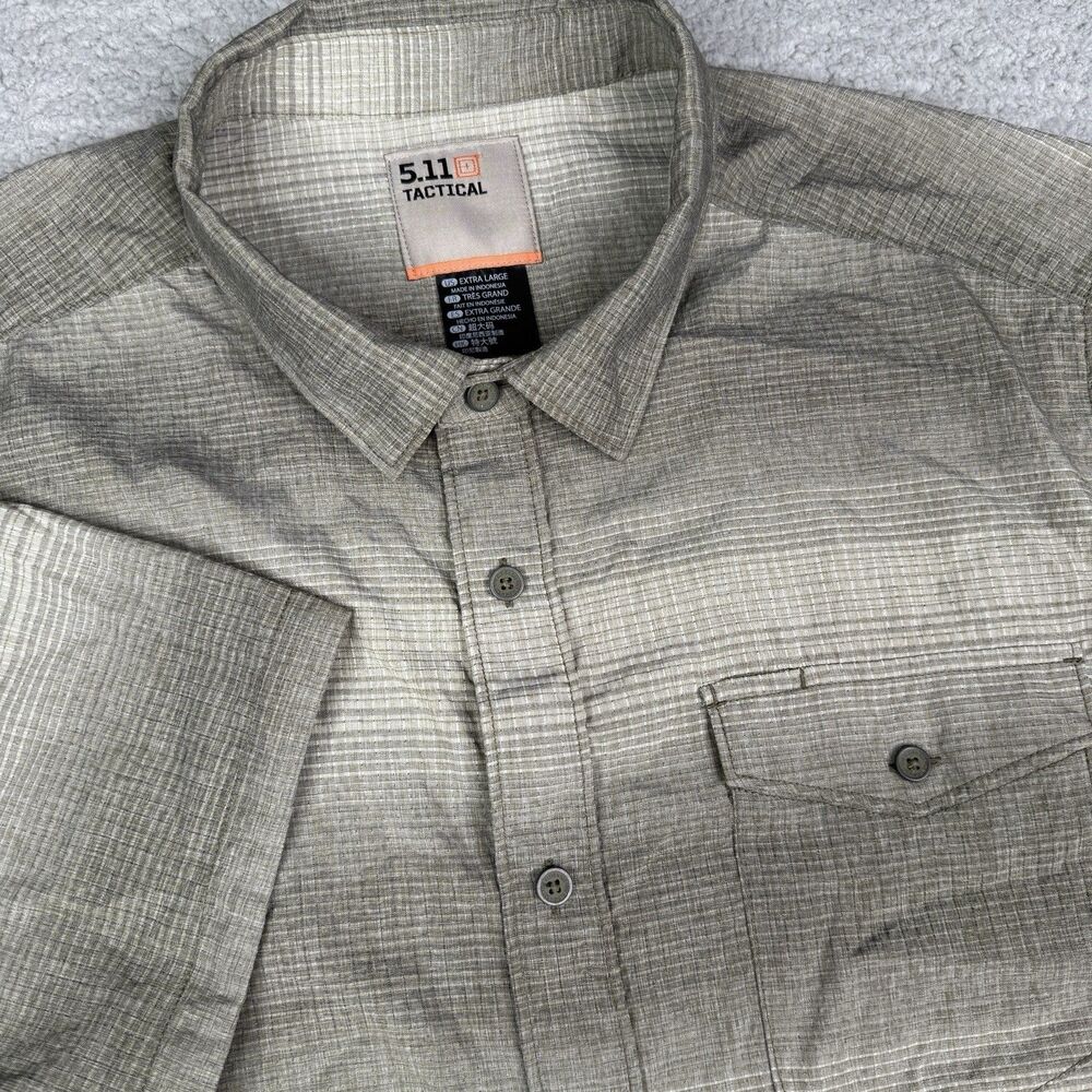 5.11 Tactical Shirt Mens XL Gray Tango Short Sleeve RAPIDraw Snap Vent-Tac 71397